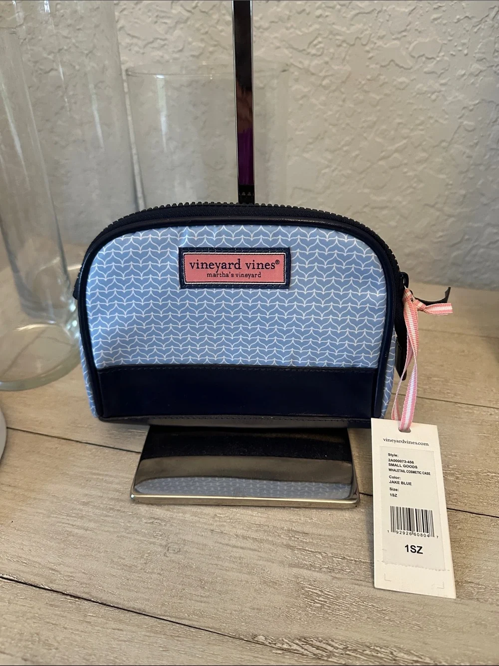 Vineyard Vines Light Blue & Navy Cosmetic Case